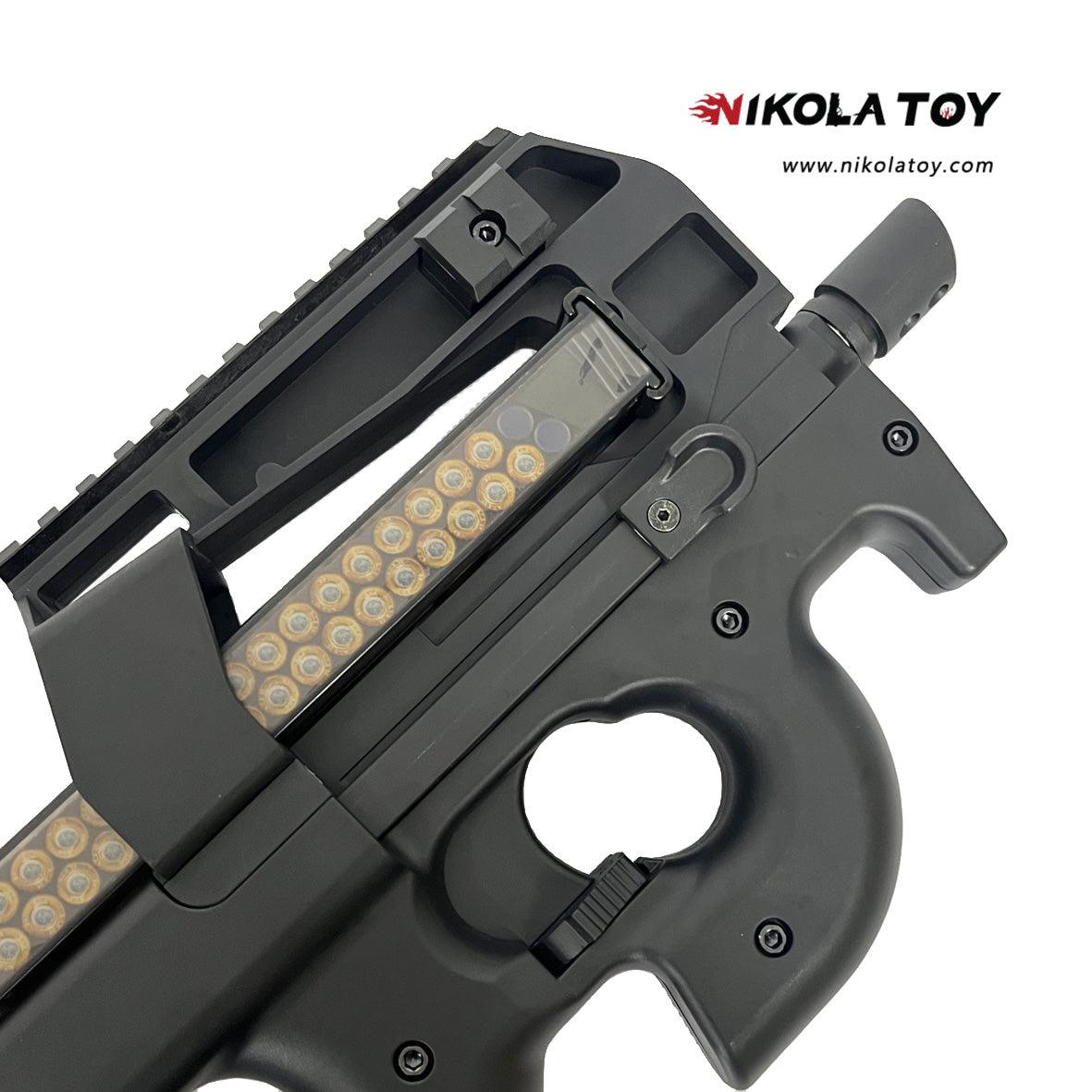 P90 Gel Blaster Toy Gun 11.1V - High Speed&Torque Motor - Ages 16+ (Black) - Nikola Toy